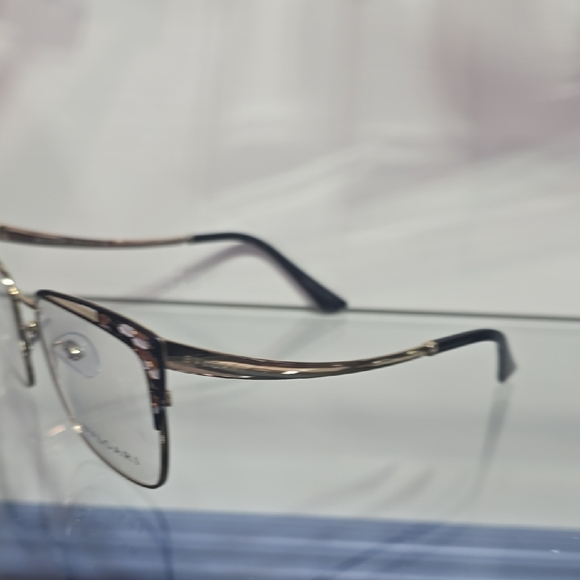 Bulgari Women's Black and Gold Cat-Eye Glasses - Picture 4 of 5